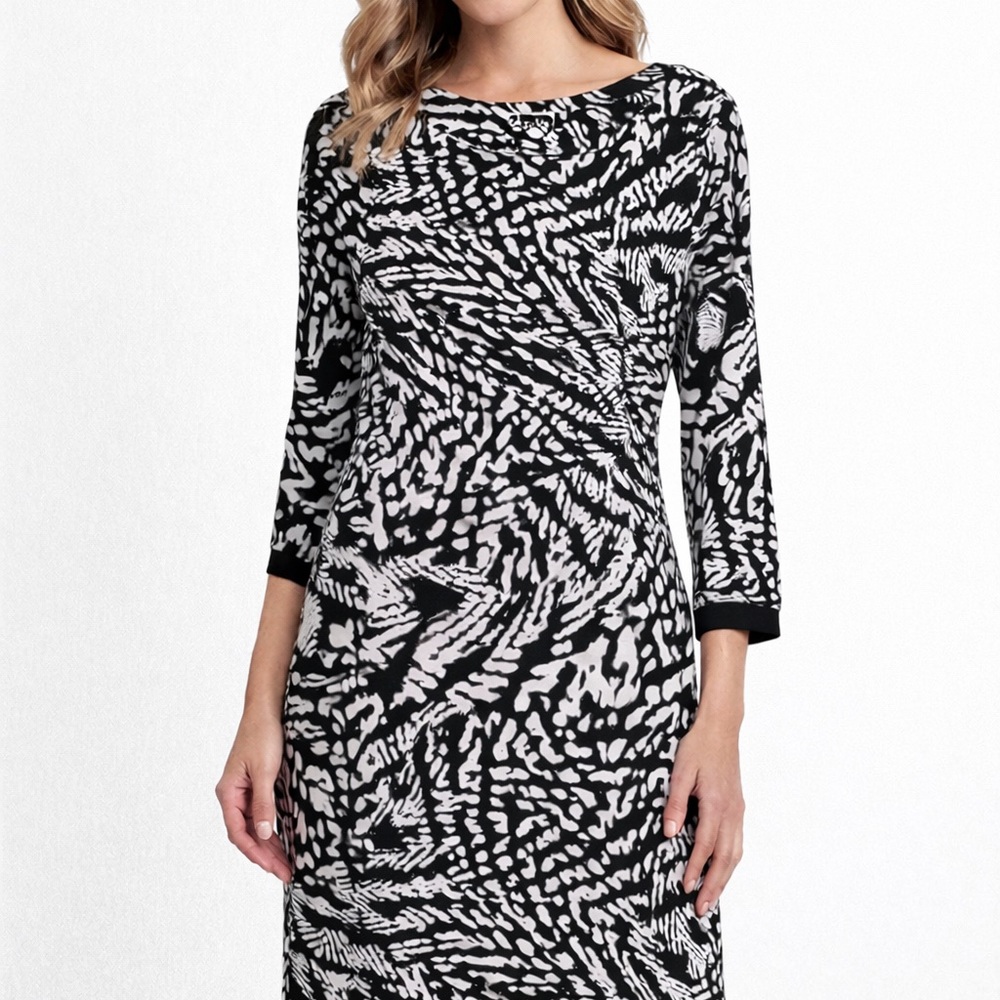 Calvin Klein Black & White Print Dress | Size 8